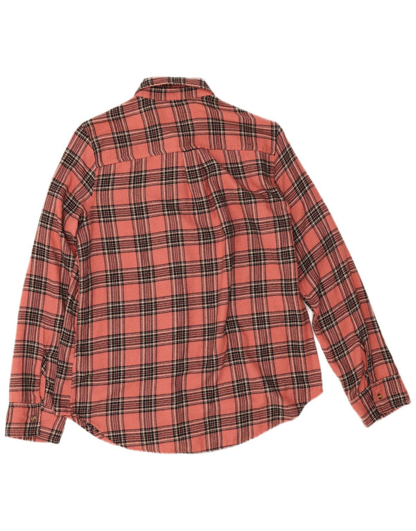 Hollister Boyfriend-Fit-Flanellhemd für Damen, UK 10, klein, rosa kariert, Viskose