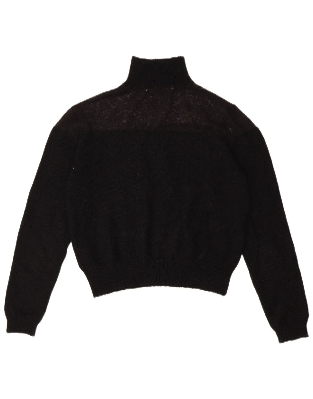 Zara Damen Crop Rollkragenpullover Pullover UK 10 Small Schwarz Polyester