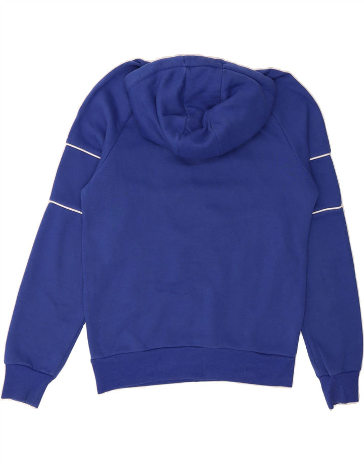 LOTTO Mens Graphic Hoodie Jumper Small Blue Cotton Vintage Lotto and Second-Hand Lotto from Messina Hembry 