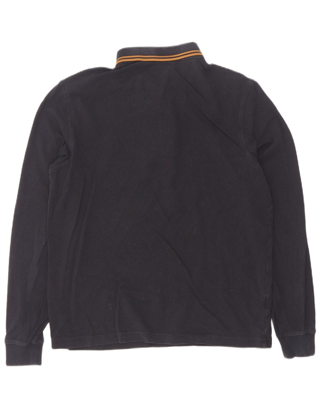 Fred Perry Herren-Langarm-Poloshirt aus mittelblauer, gestreifter Baumwolle