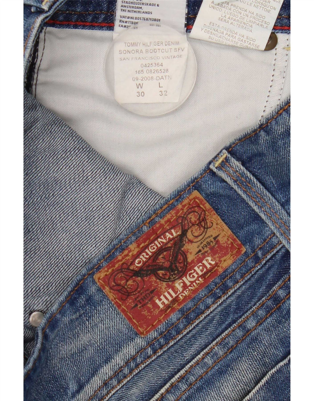 Tommy Hilfiger Damen Bootcut Jeans W30 L32 Blaue Baumwolle