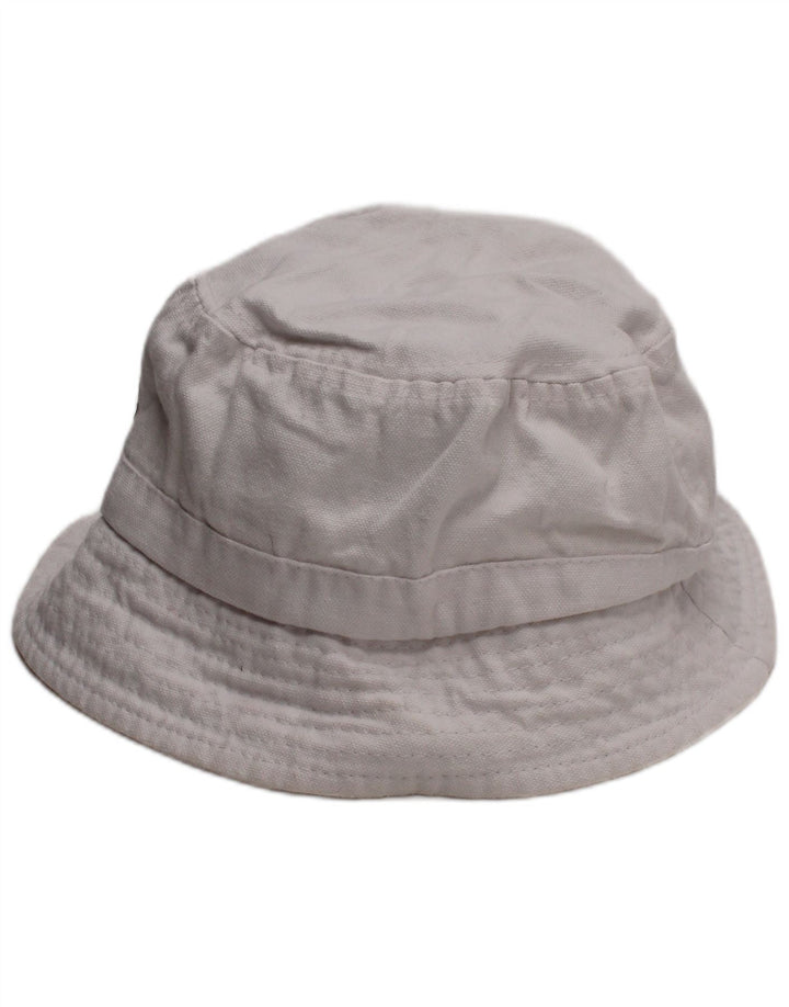 VINTAGE Womens Graphic Bucket Hat One Size White Cotton