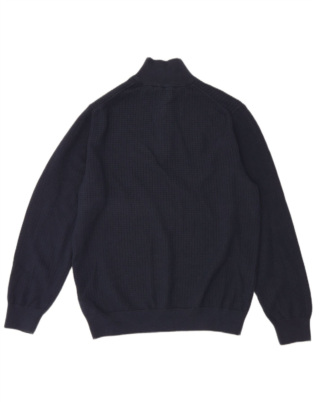 Gant Herren-Pullover mit Reißverschluss am Hals, groß, marineblaue Baumwolle