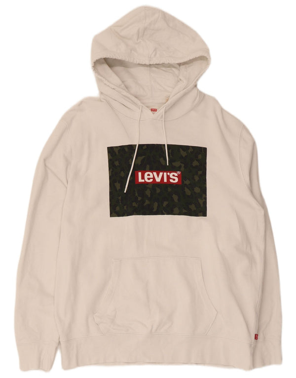 Levi's Damen-Pullover mit grafischem Kapuzenpullover, Gr. 14, groß, weißer Tierdruck