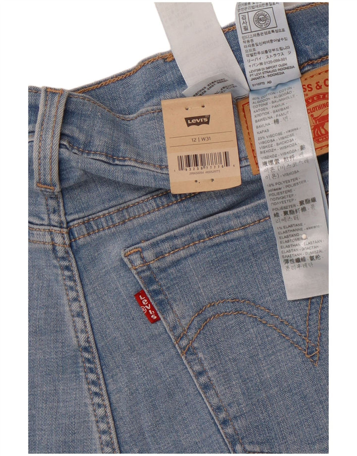 LEVI'S Damen-Jeansshorts mit mittelhohem Bund, US 12, Größe L, W31, blaue Baumwolle