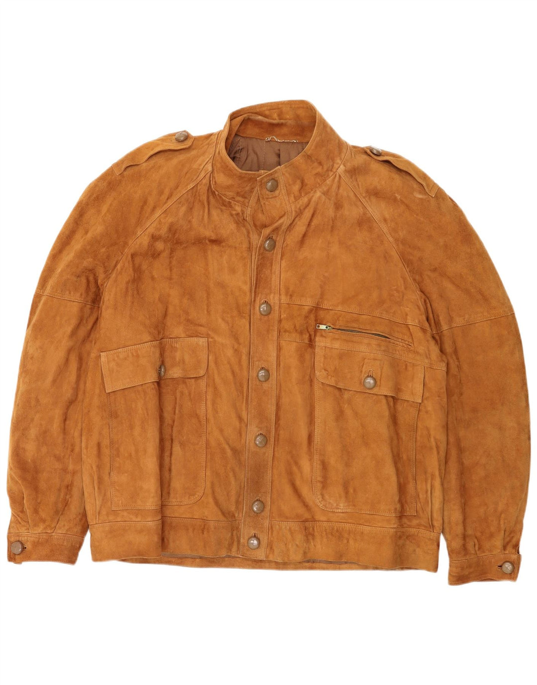 Fibok Herren Militär-Wildlederjacke UK 42 XL Beige