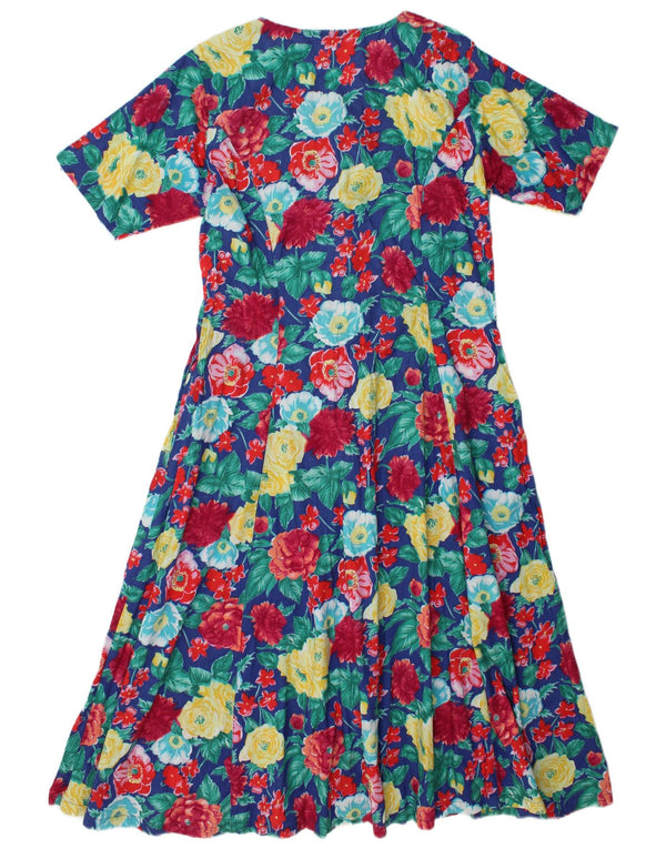 Vintage Damen A-Linie Kleid IT 48/50 XL Mehrfarbig geblümt
