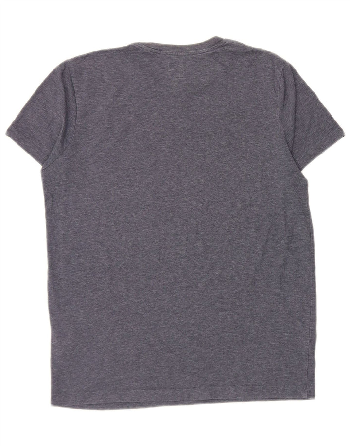 Jack Wills Herren-T-Shirt-Oberteil aus mittelblauer, melierter Baumwolle