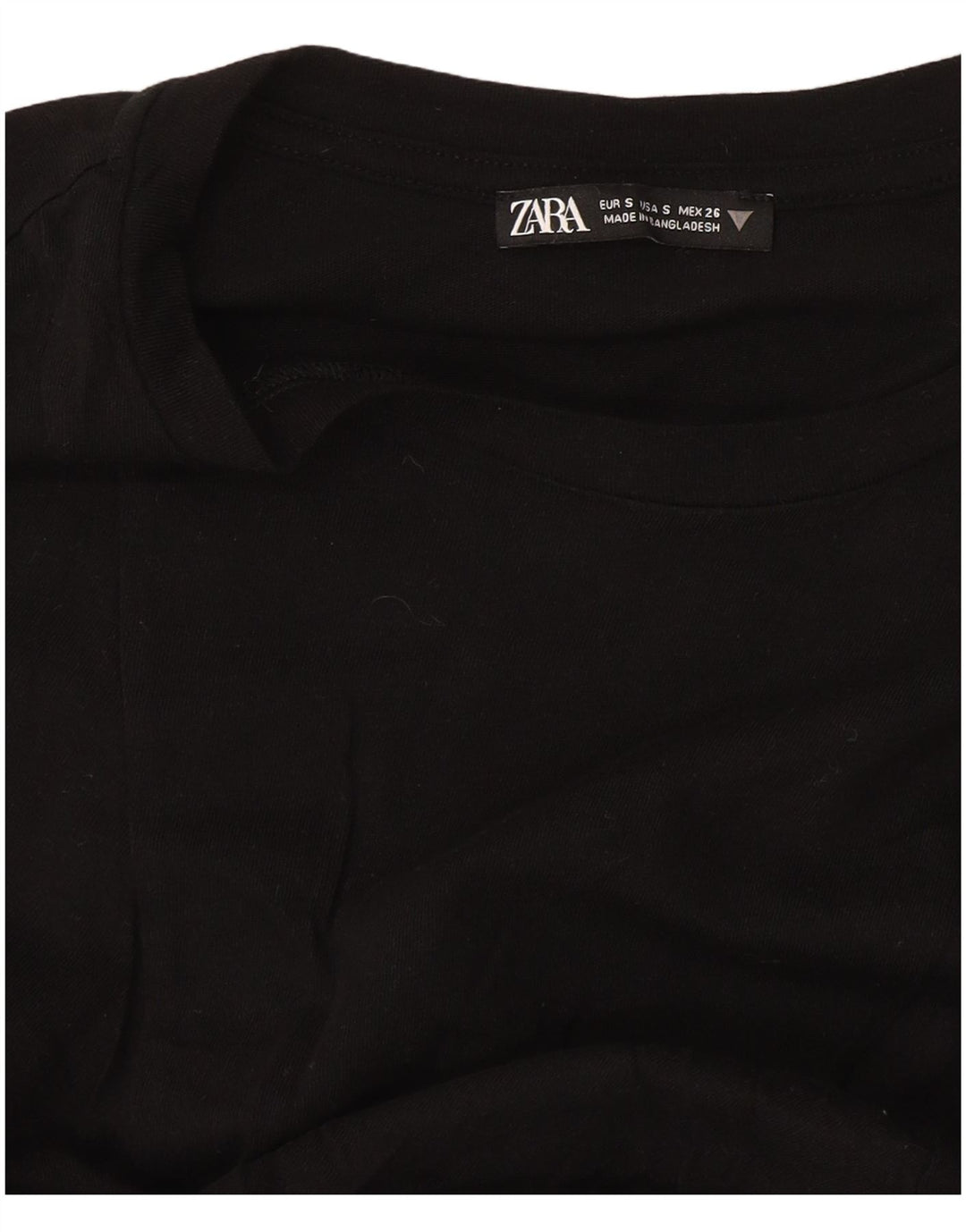 Zara Damen Übergroßes T-Shirt Top UK 10 Small Schwarz