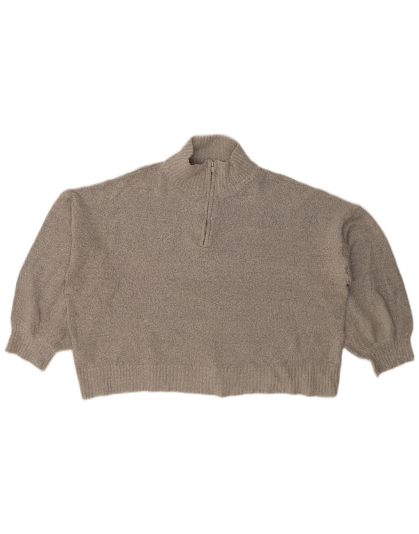 French Connection Damen Crop Zip Neck Pullover Pullover UK 18 XL Grau