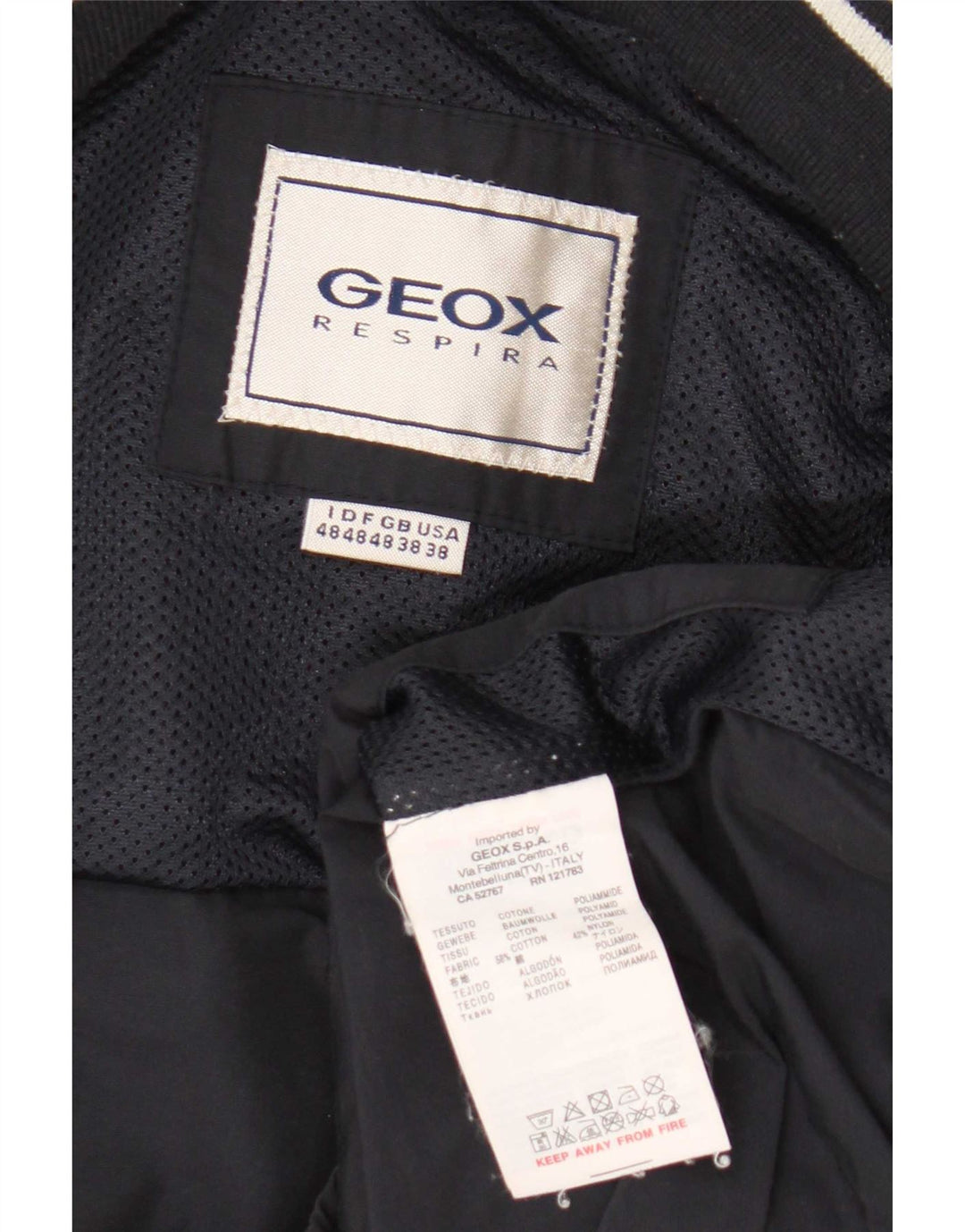 Geox Herren Bomberjacke UK 38 Medium Marineblau Baumwolle