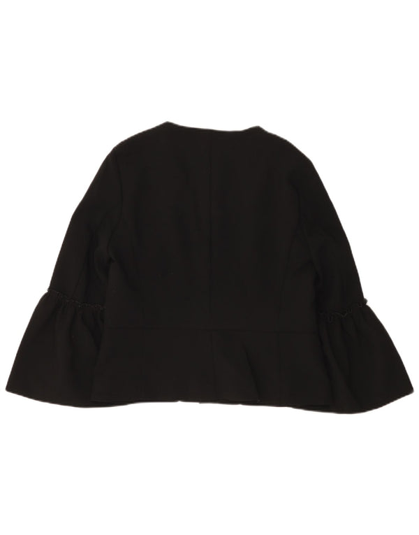Zara Damen Langarm-Cardigan-Oberteil UK 12 Medium Schwarz