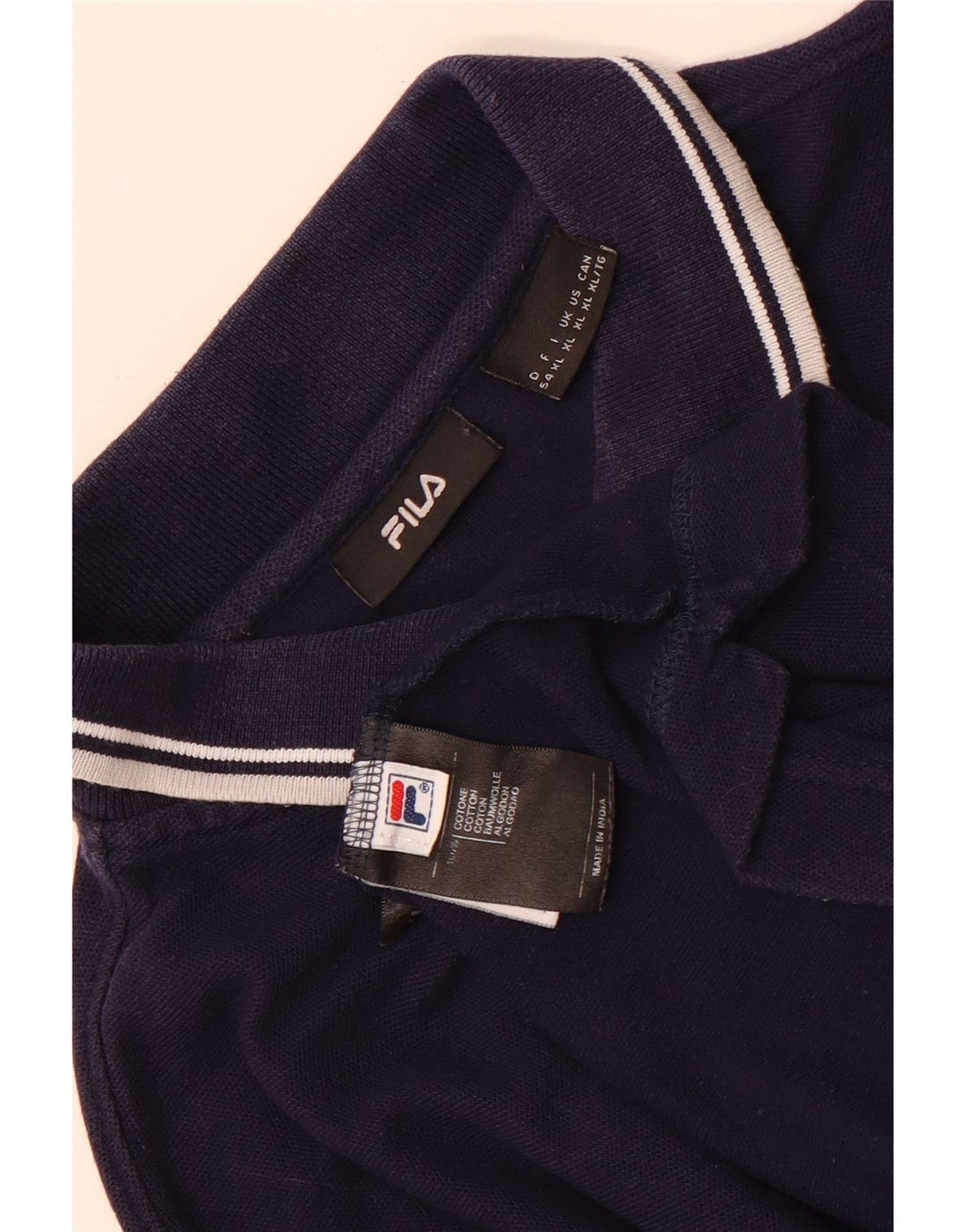Fila Herren Poloshirt XL Marineblau Baumwolle