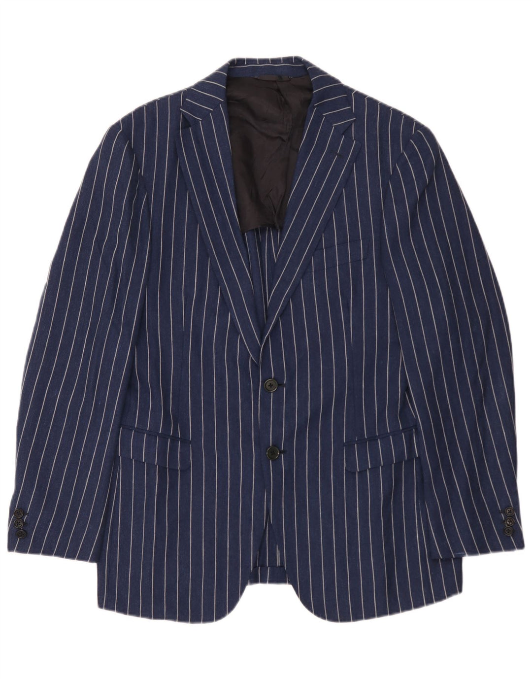 Burberry Herren-Blazer mit 2 Knöpfen, IT 48, mittelmarineblaue Nadelstreifenwolle