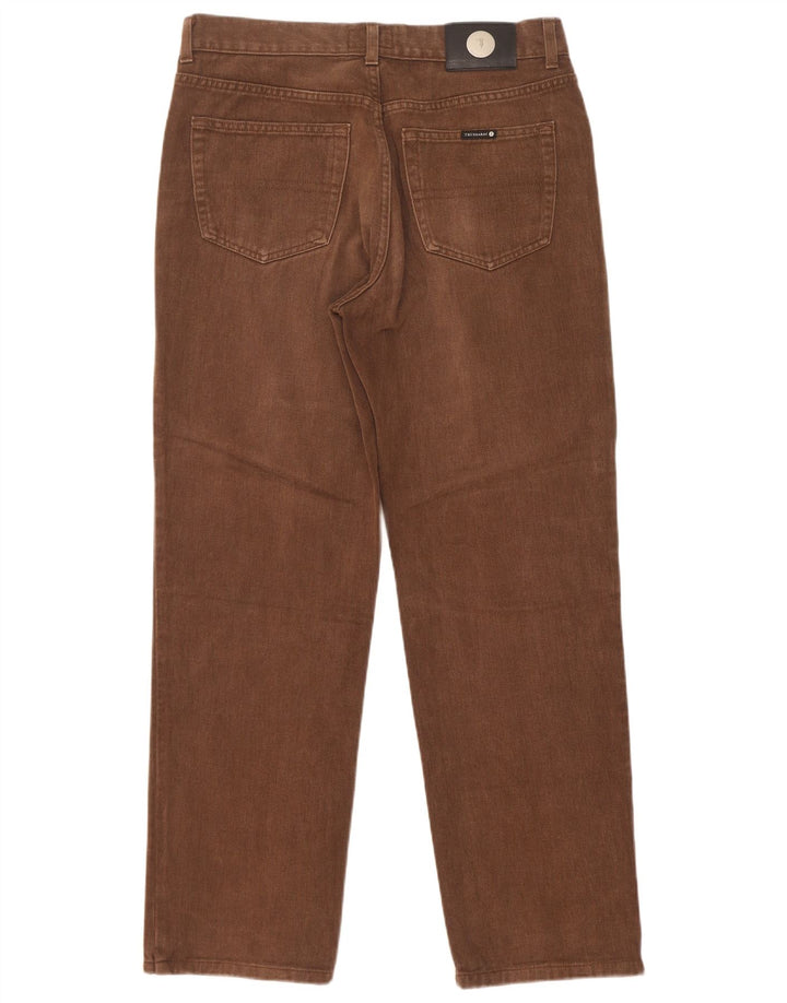 Trussardi Herren Straight Jeans W33 L30 Braune Baumwolle