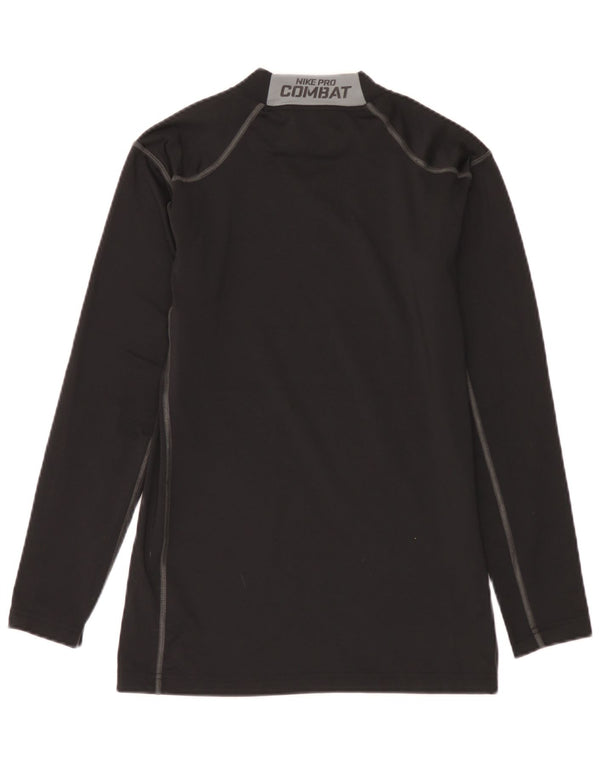 Nike Herren-Oberteil mit langen Ärmeln, groß, schwarzes Farbblock-Polyester