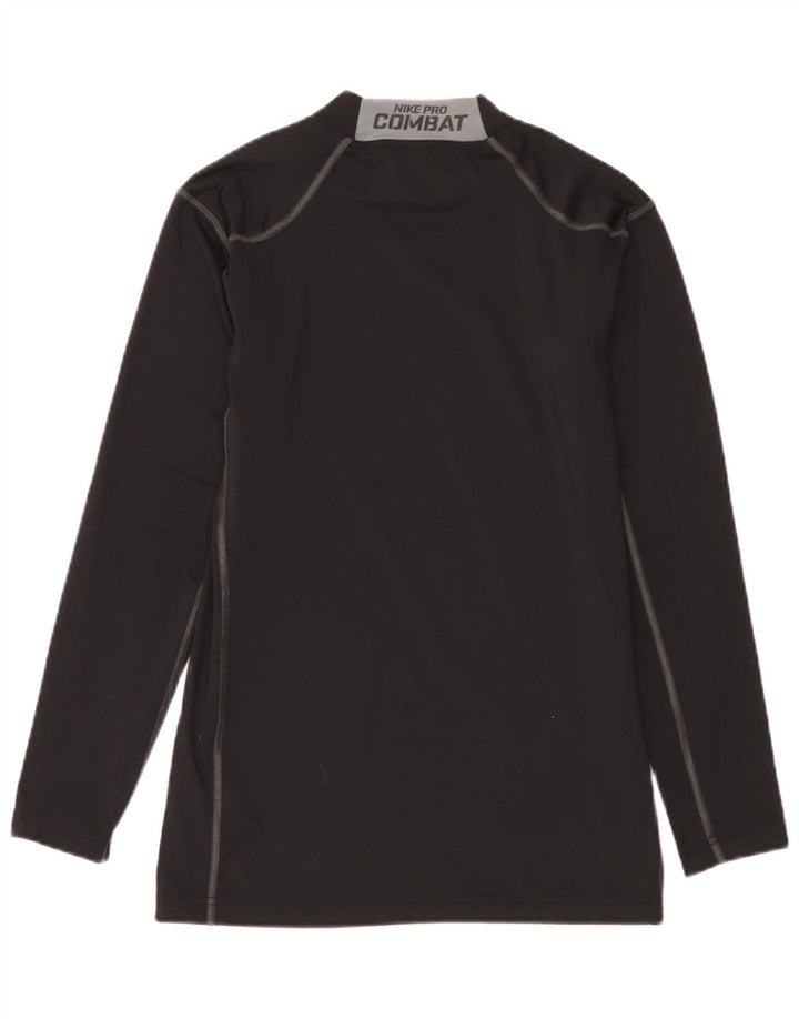 Nike Herren-Oberteil mit langen Ärmeln, groß, schwarzes Farbblock-Polyester
