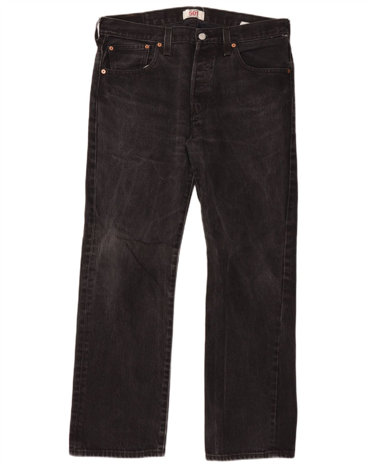 Levi's Herren 501 Straight Jeans W34 L30 Schwarze Baumwolle