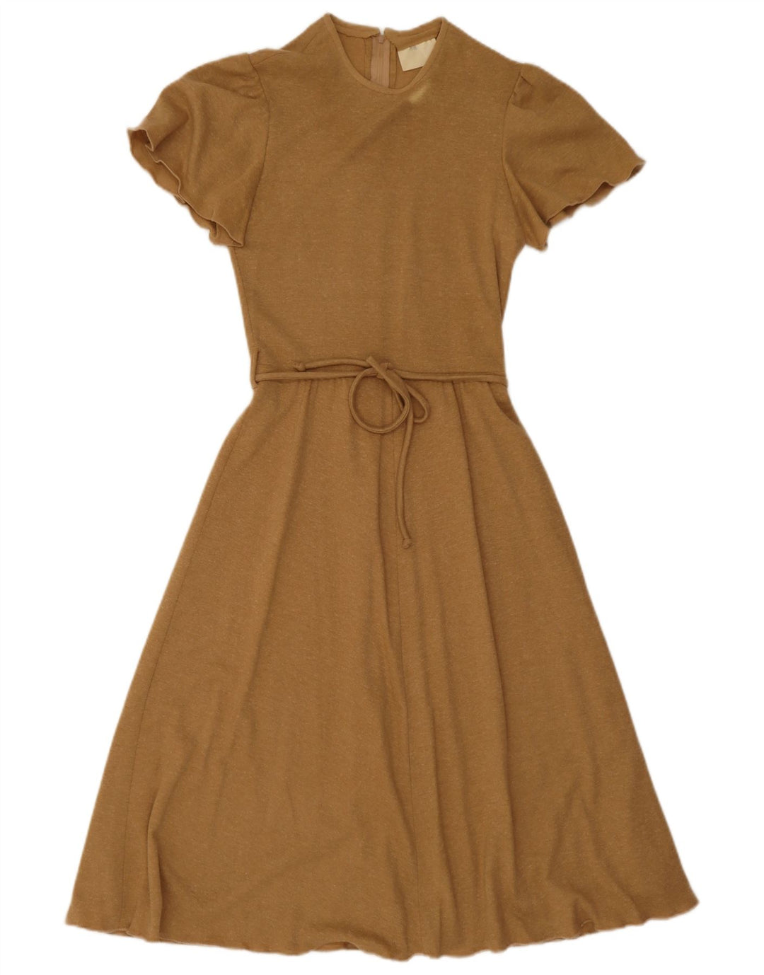 Vintage Damen A-Linie Kleid IT 38 XS Beige Polyester