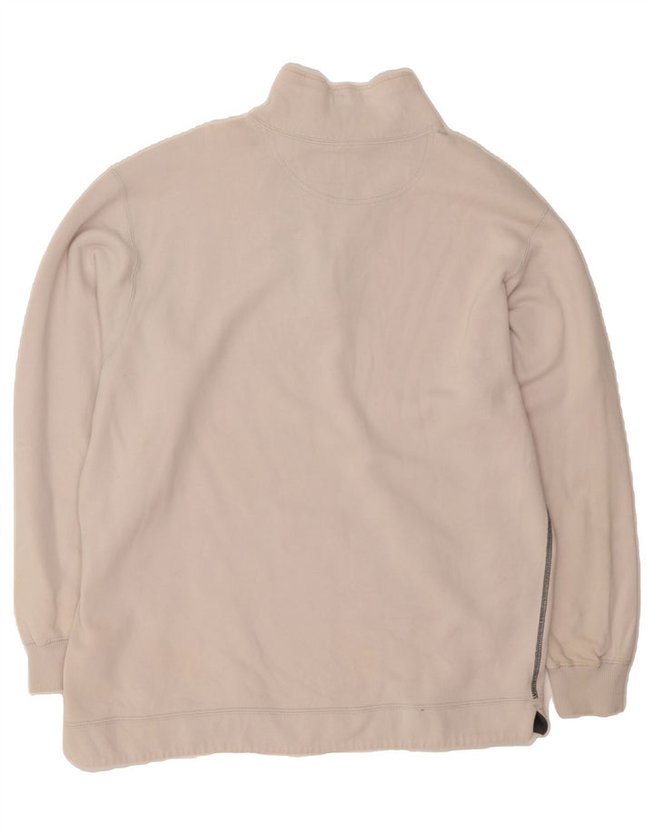 CHAMPION Mens Zip Neck Sweatshirt Jumper 2XL White Cotton Vintage Champion and Second-Hand Champion from Messina Hembry 