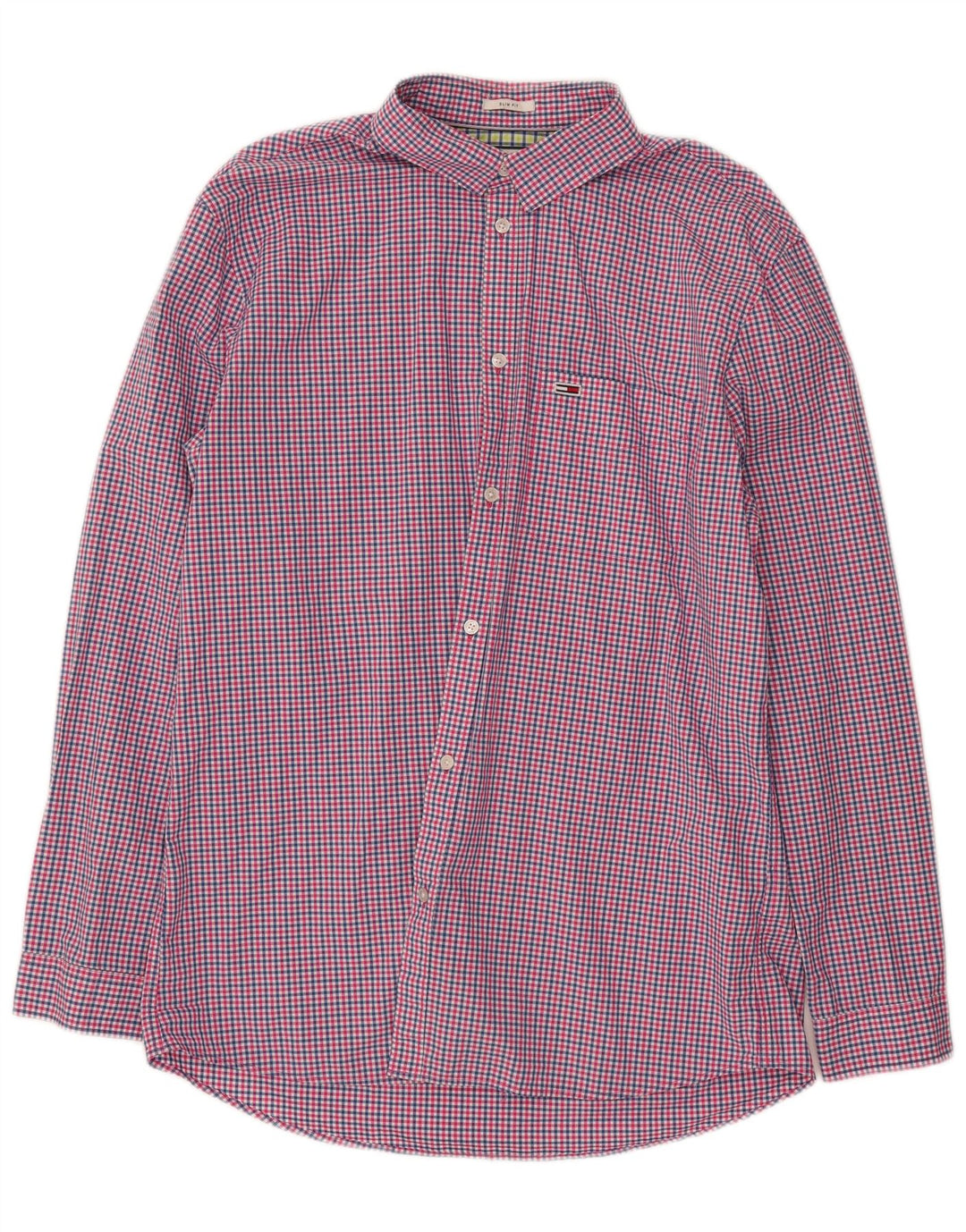 Tommy Hilfiger Herren-Slim-Fit-Hemd XL aus mehrfarbiger Gingham-Baumwolle