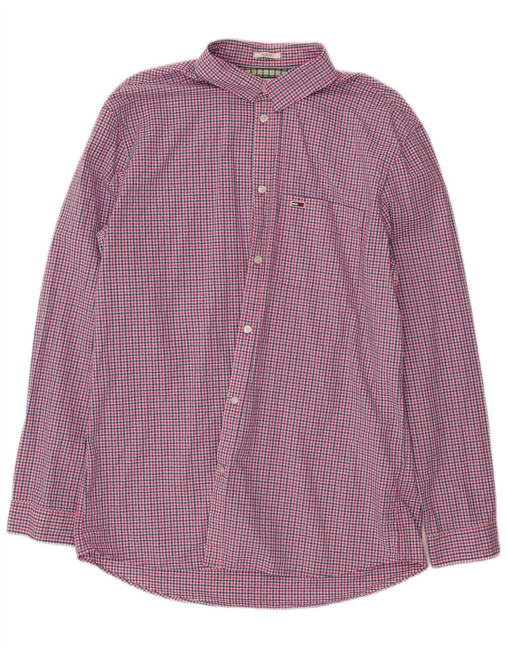 Tommy Hilfiger Herren-Slim-Fit-Hemd XL aus mehrfarbiger Gingham-Baumwolle