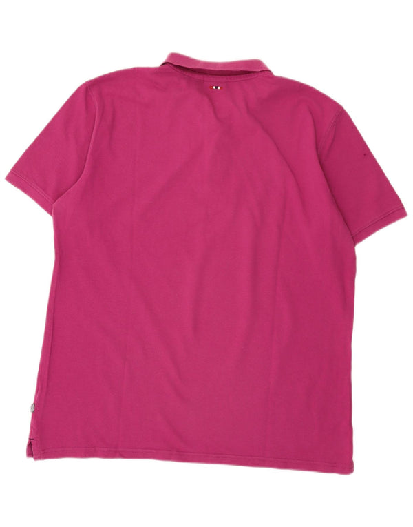 Napapijri Herren Poloshirt XL Rosa Baumwolle