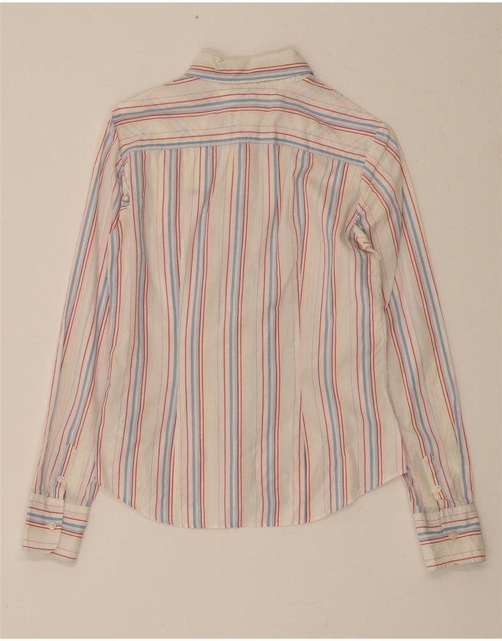 TOMMY HILFIGER Womens Stretch Shirt US 4 Small White Striped Vintage Tommy Hilfiger and Second-Hand Tommy Hilfiger from Messina Hembry 