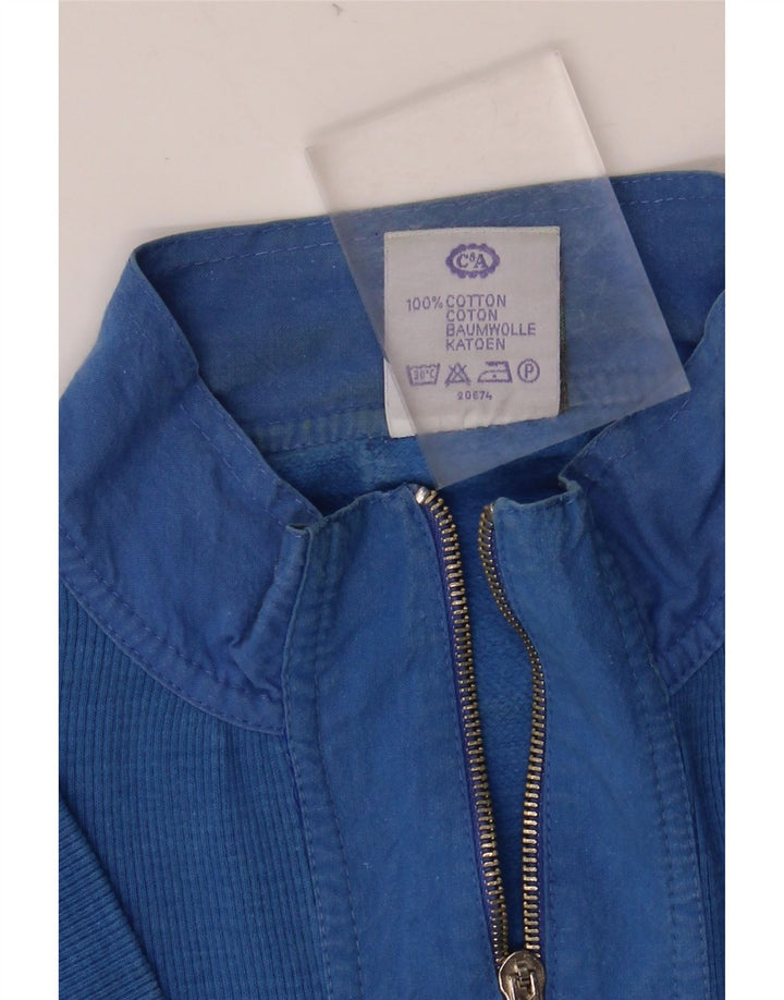 C & A Herren-Sweatshirt mit Reißverschluss am Hals, Größe 48/50, mittelblaue Baumwolle