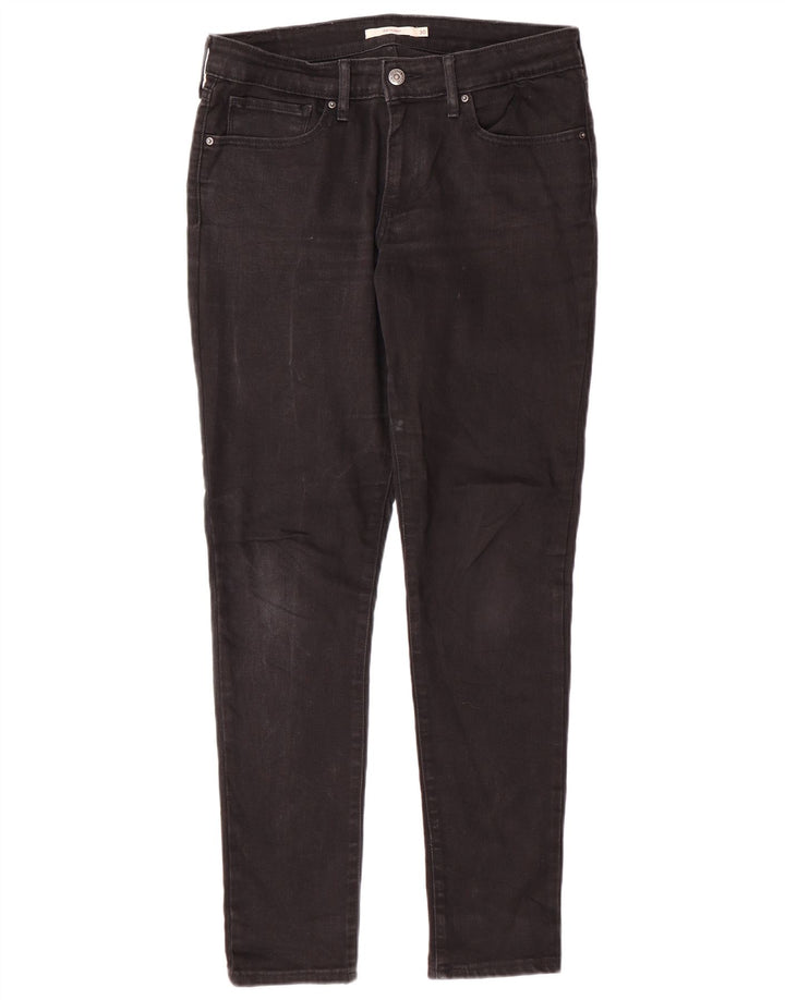 LEVI'S Damen 711 Skinny Jeans W30 L30 Schwarze Baumwolle