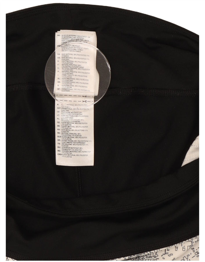 Adidas Damen Climalite Leggings UK 14 Large Schwarz Colourblock Polyester