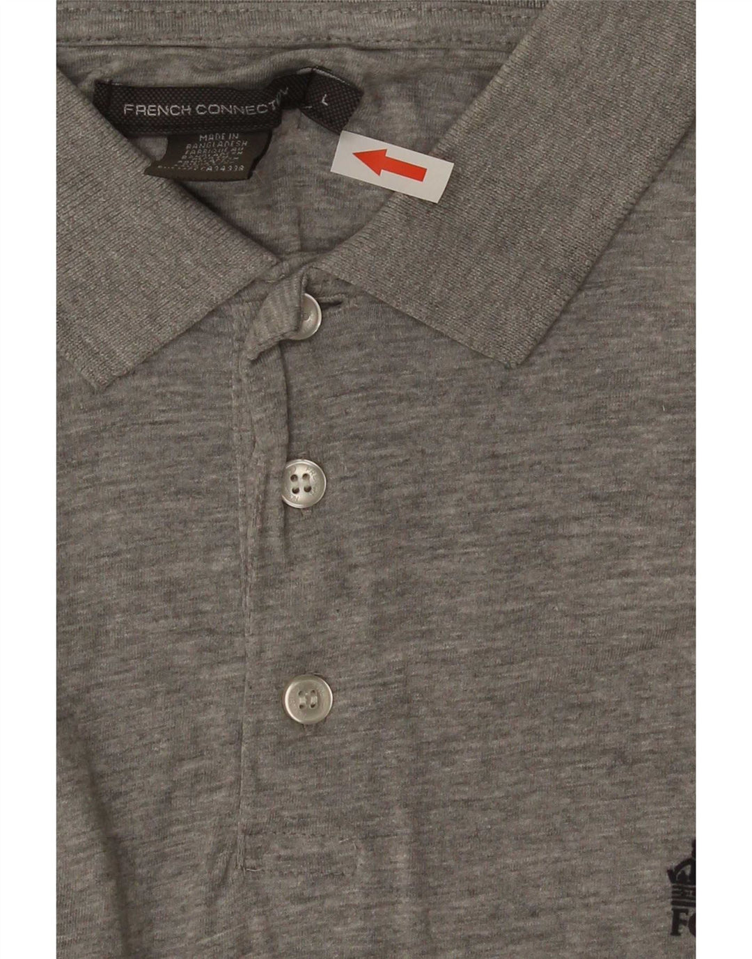 French Connection Herren-Poloshirt, große graue Baumwolle