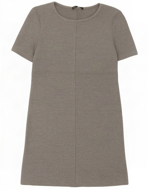 Zara Damen Basic Kleid UK 8 Small Grau Polyester
