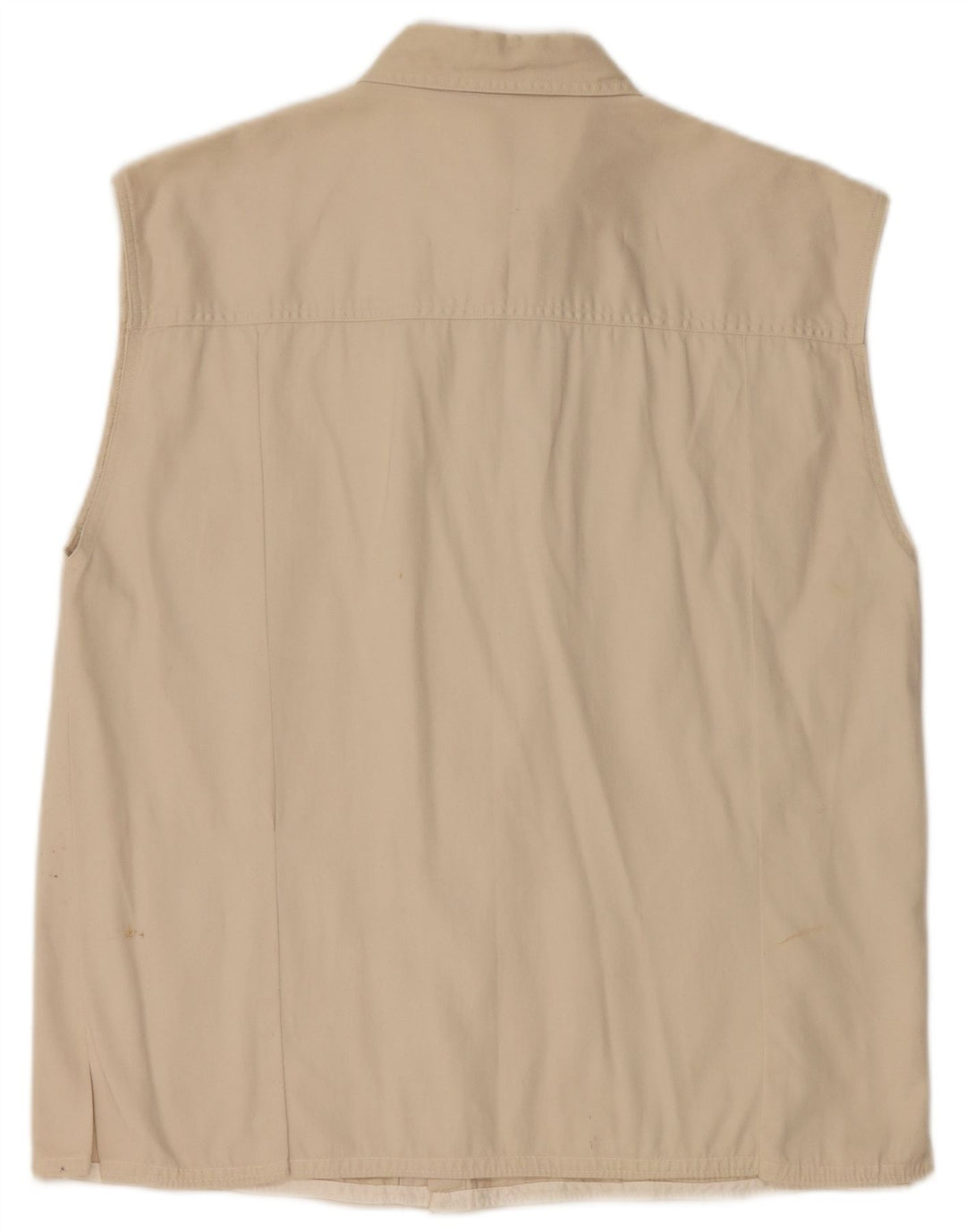 JOHN F GEE Mens Sleeveless Shirt Medium Beige