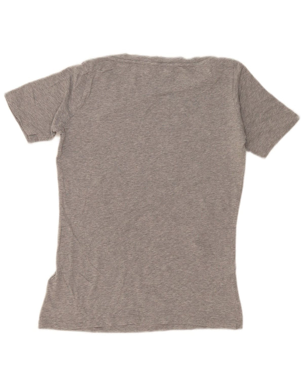Trussardi Jeans Damen-T-Shirt mit Grafik, UK 10, Größe S, Grau, Baumwolle