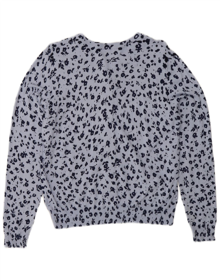 MARKS & SPENCER Damen-Cardigan-Pullover UK 14 Mittelblauer Animal-Print