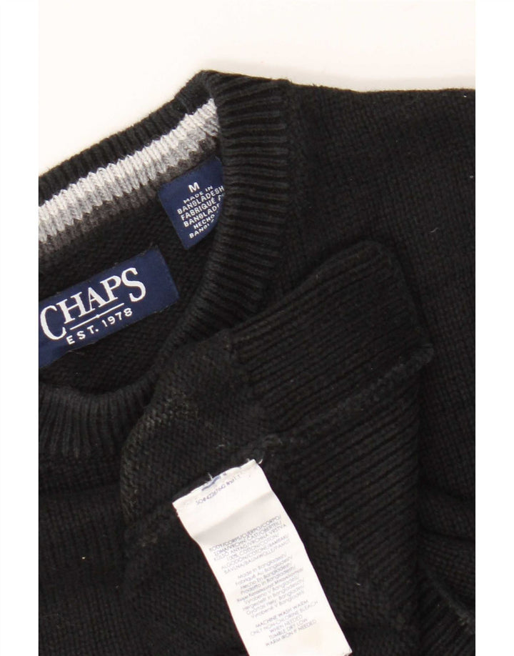 Chaps Herren-Pullover mit Rundhalsausschnitt, mittelschwarz, Baumwolle