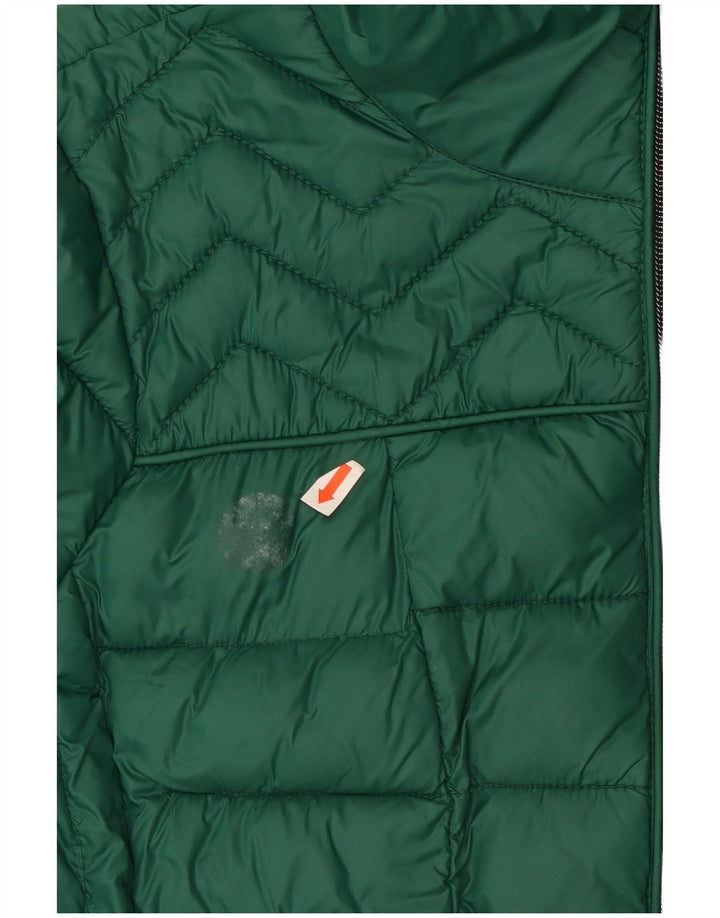 Michael Kors Wattierte Damenjacke mit Kapuze, UK 14, mittelgrünes Nylon