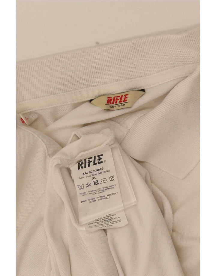 Rifle Herren-Poloshirt XL aus weißer Baumwolle
