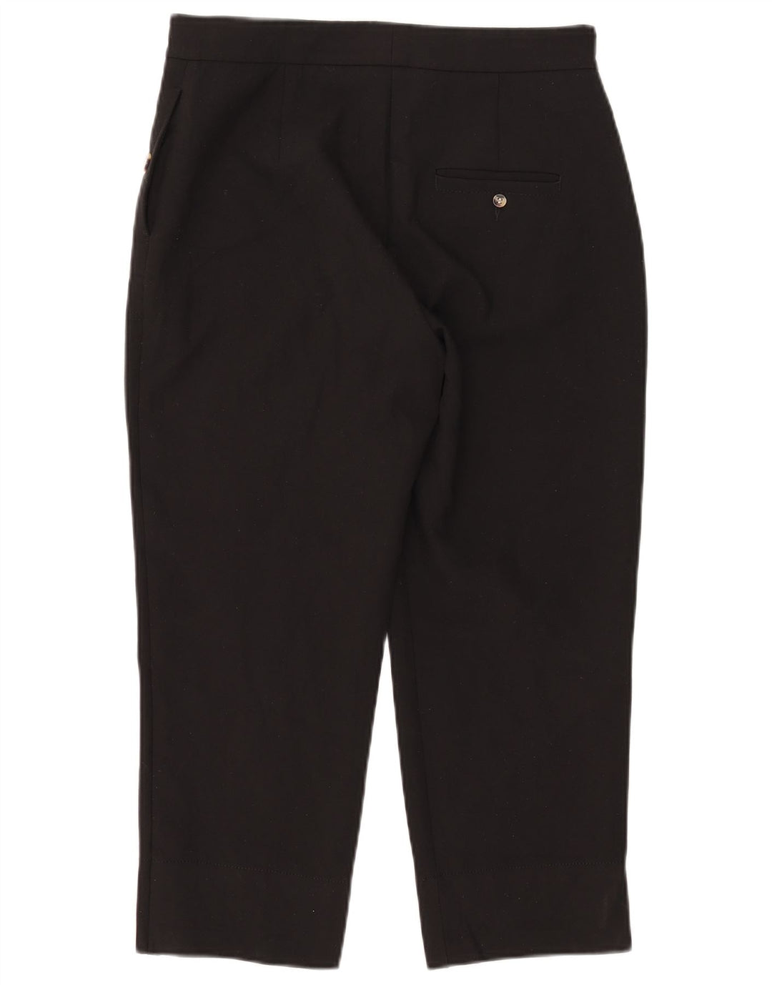 Marks & Spencer Damen gerade verkürzte Hose UK 12 Medium W31 L23 Schwarz