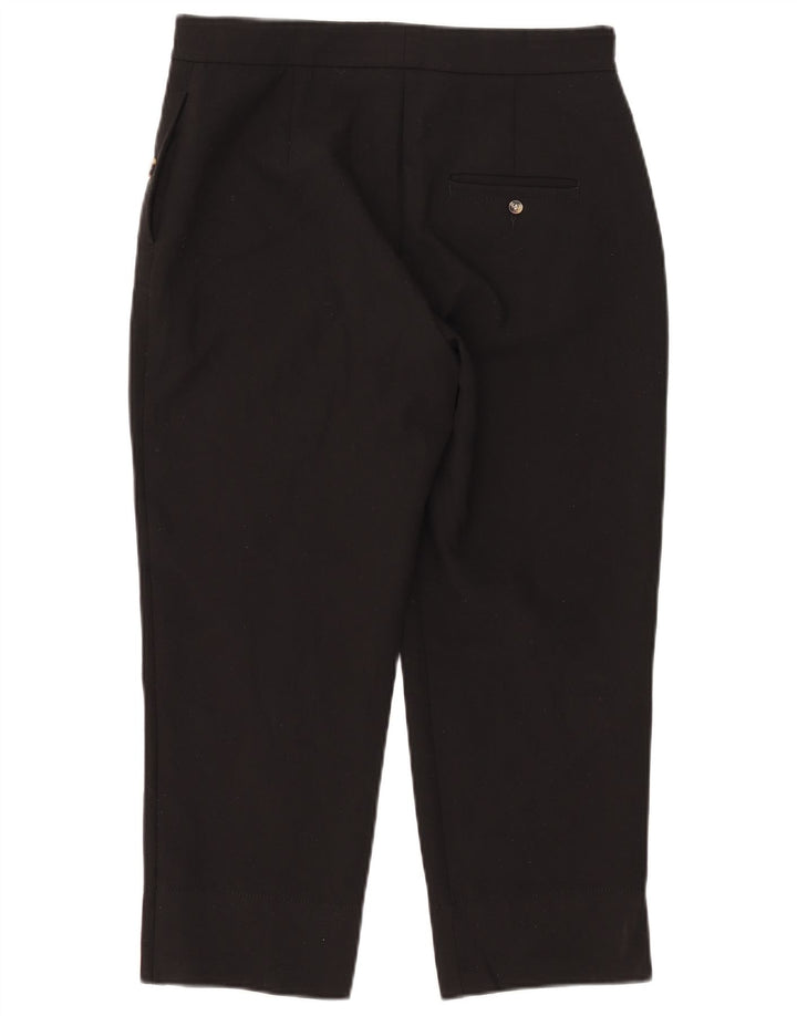 Marks & Spencer Damen gerade verkürzte Hose UK 12 Medium W31 L23 Schwarz