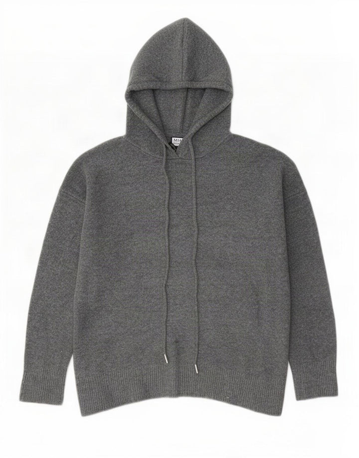 Zara Damen-Pullover mit Kapuze, übergroß, Gr. 10, Größe S, grau, Polyester