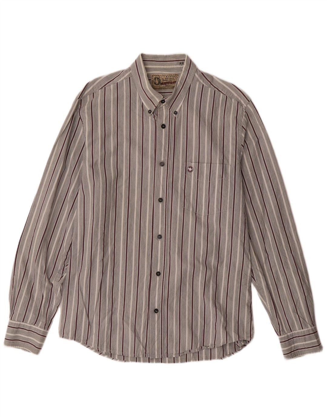 Murphy & Nye Herren Regular Fit Hemd XL Grau gestreift