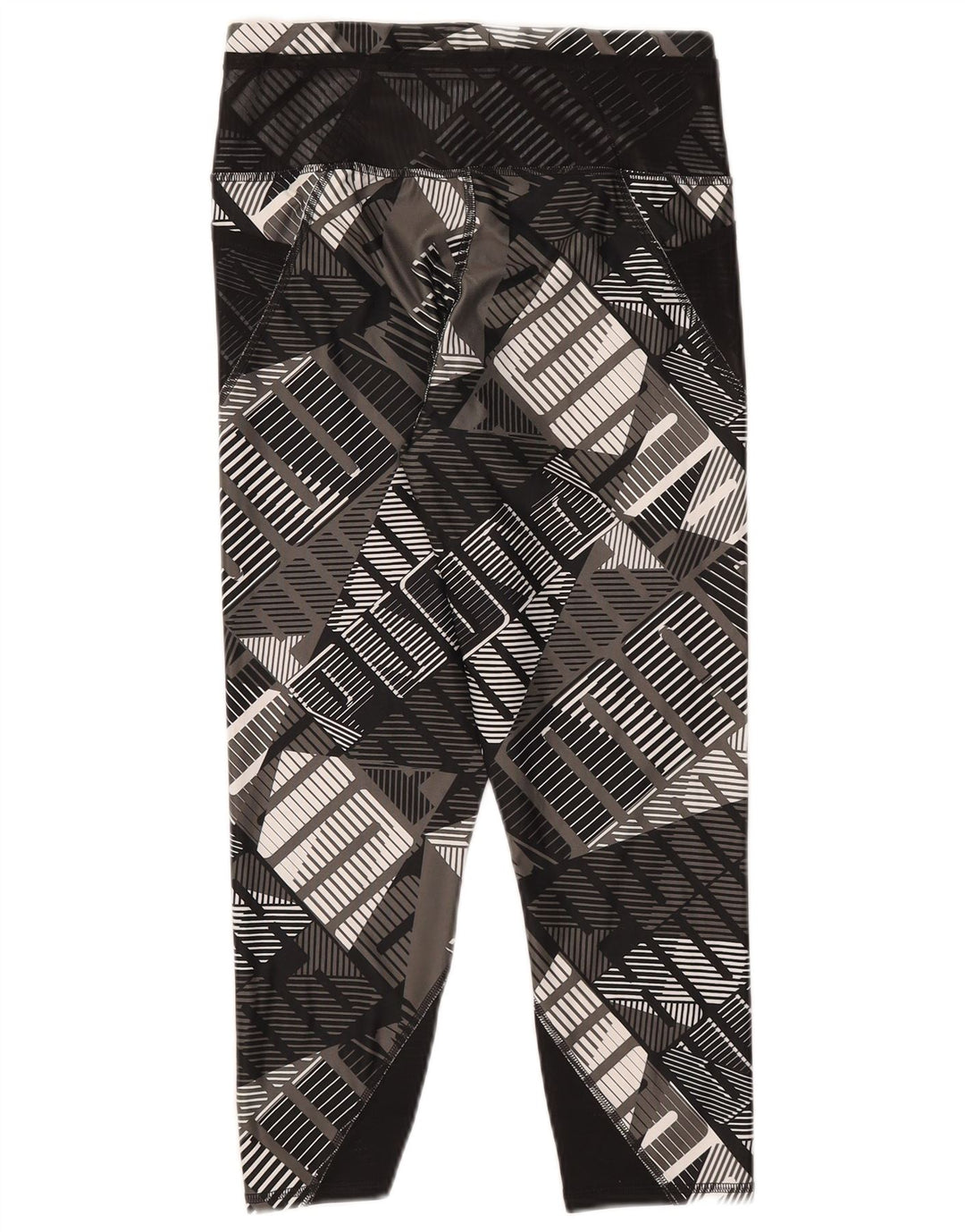 Puma Damen Capri-Leggings UK 12 Mittelschwarzes geometrisches Polyester