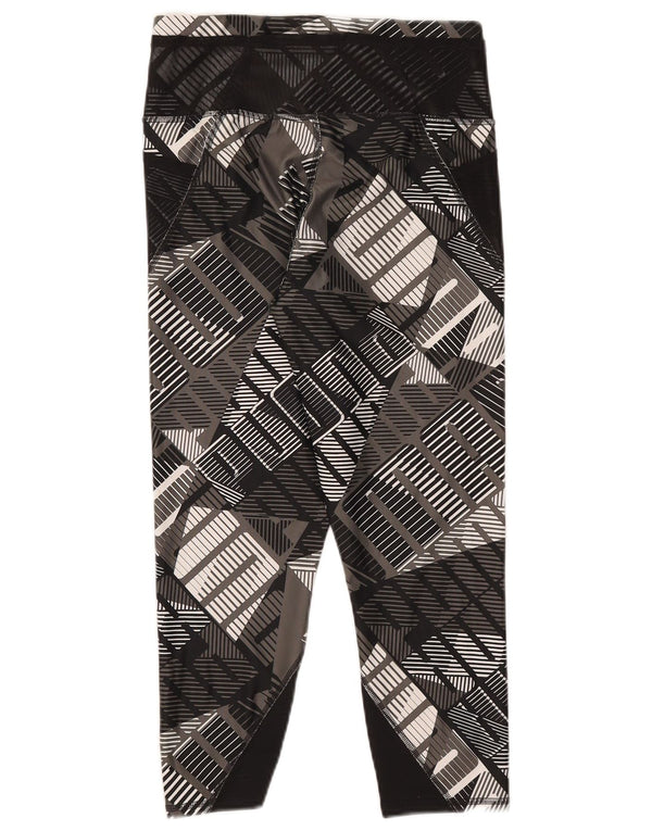 Puma Damen Capri-Leggings UK 12 Mittelschwarzes geometrisches Polyester