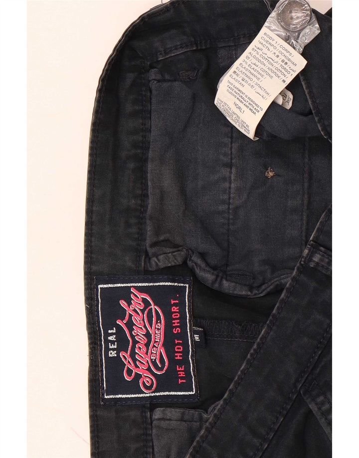 Superdry Damen Chinoshorts Medium W32 Schwarz Baumwolle