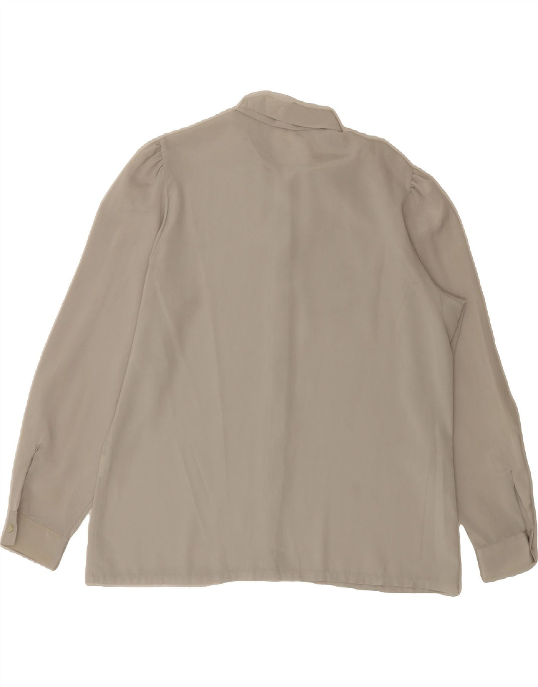 VINTAGE Womens Front Tie Shirt Blouse EU 38 Medium Grey Polyester Vintage Vintage and Second-Hand Vintage from Messina Hembry 