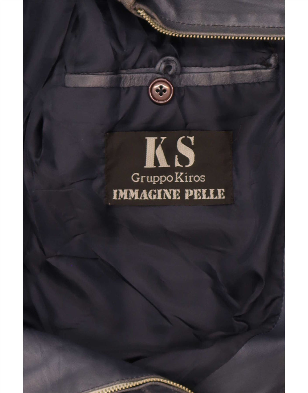 Kiros Herren Lederjacke IT 52 XL Marineblau
