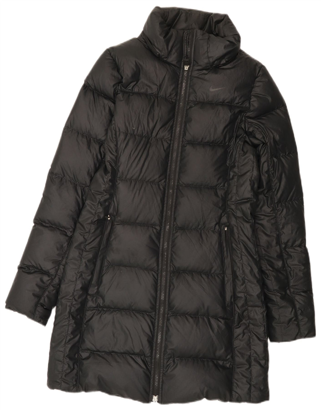 Nike Damen gepolsterter Mantel UK 6 XS Schwarz Polyester