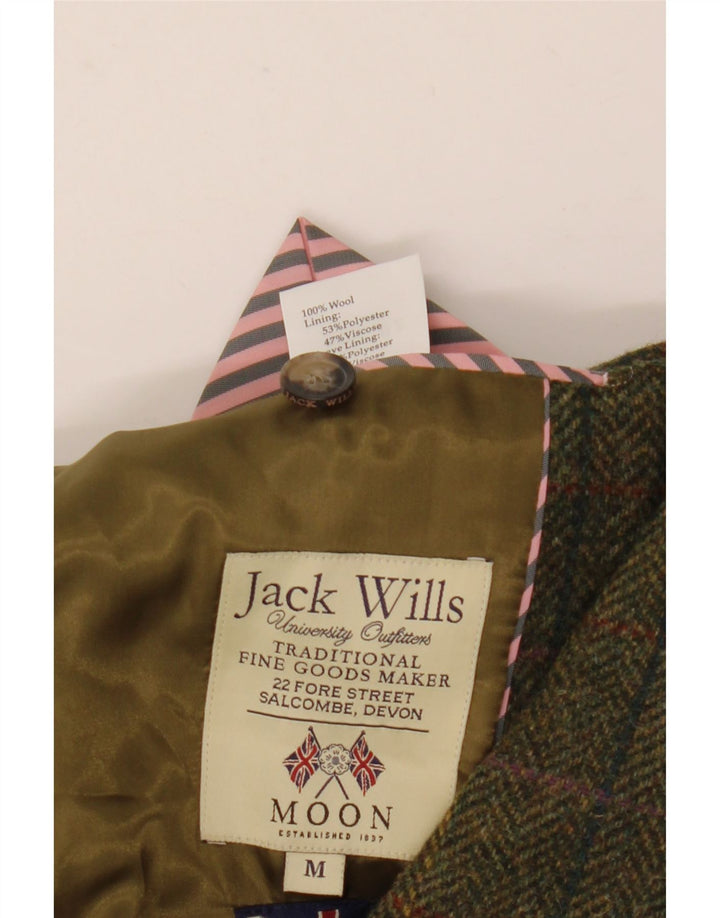 Jack Wills Herren-Blazer mit 3 Knöpfen, UK 38, mittelgrüne Wolle